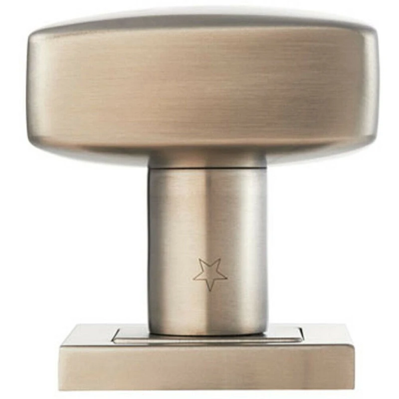 Image of Loops Modern Square Door Knob - 62 x 62mm - 52mm Concealed Rose - Satin Steel Metallics unisex