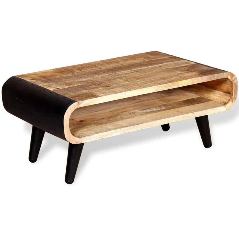 Image of vidaXL Coffee Table Side Couch Living Room Table Desk Rough Mango Wood Brown