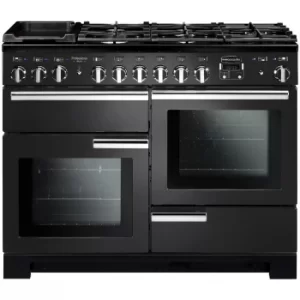 image of Rangemaster PDL110DFFCB/C Professional DELUXE 100cm Dual Fuel Cooker, Charcoal Bk