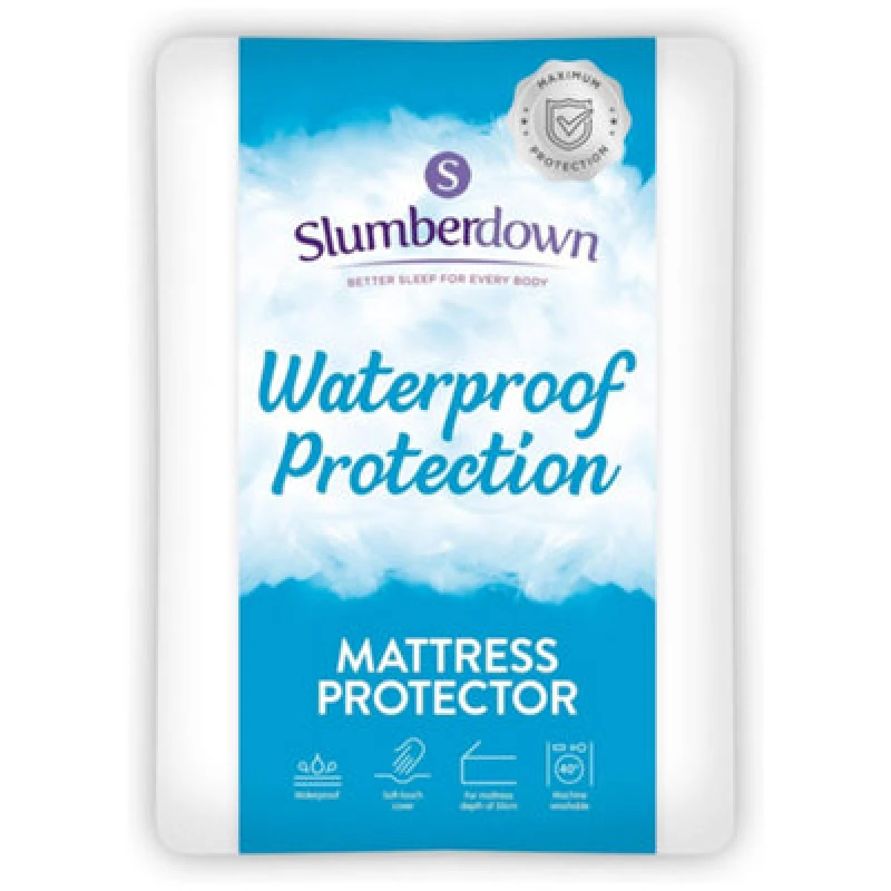 Image of Slumberdown Slumberdown Waterproof Protect Mattress Protector in White Size: Single Fitted White Single Fitted Unisex 5012924056242