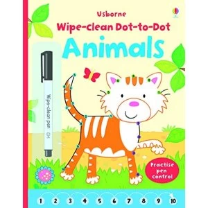 Image of Wipe-Clean Dot-to-Dot Animals by Usborne Publishing Ltd (Paperback, 2015)