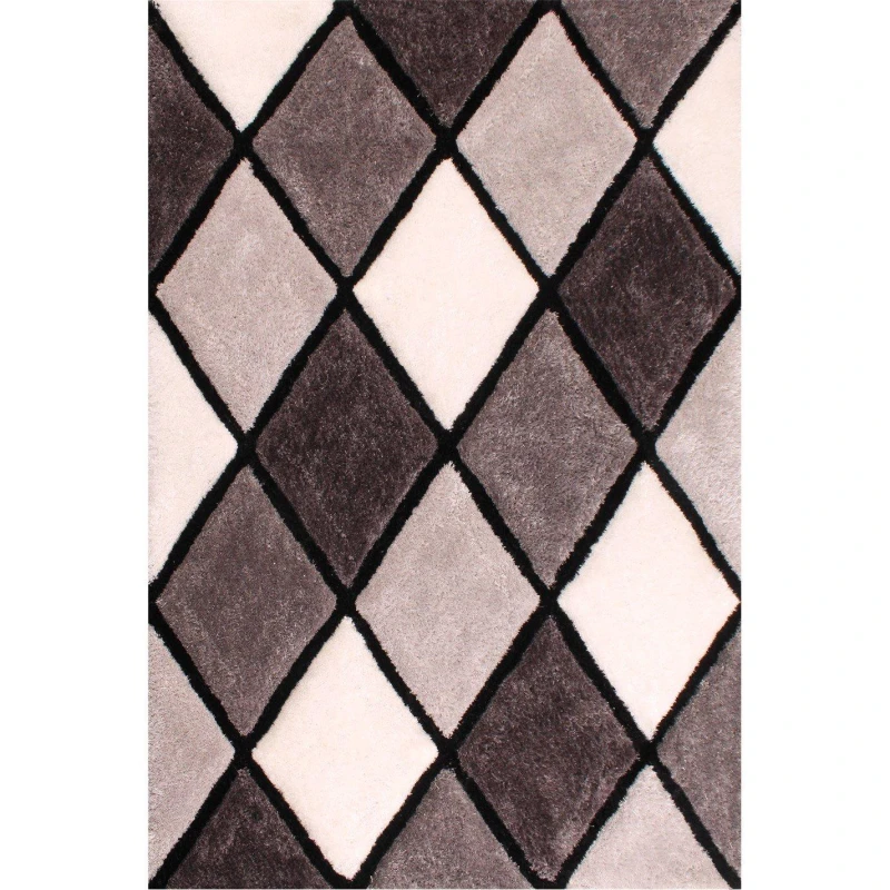 Image of Ultimate Rug 3D CARVED DIAMOND Grey unisex 60x110cm