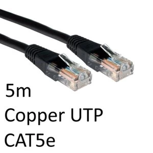 image of RJ45 (M) to RJ45 (M) CAT5e 5m Black OEM Moulded Boot Copper UTP Network Cable