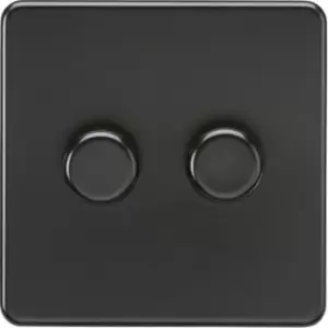 image of MLA Knightsbridge 2 Gang 2-Way 10-200W Trailing Edge Dimmer Matt Black - SF2182MBB