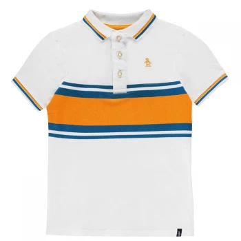 image of Original Penguin Stripe Polo - Bright White