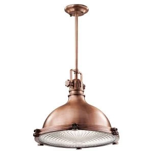 Image of 1 Light Extra Large Dome Ceiling Pendant Antique Copper, E27