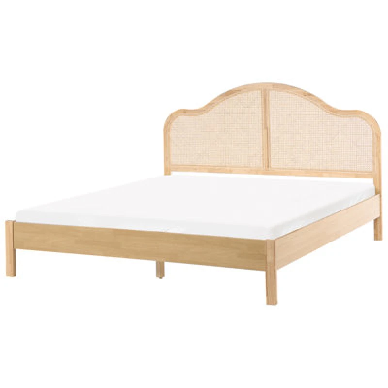 Image of Beliani Bed Hounoux 180 X 200 Cm (Super King Size) Light Brown