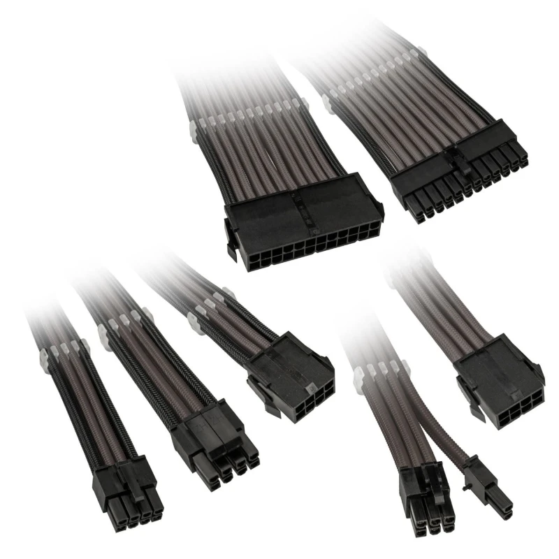 Image of Kolink Core Adept Braided Cable Extension Kit - Gunmetal Grey