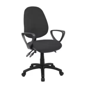 image of Vantage 200 3 lever asynchro operators chair with fixed arms - black