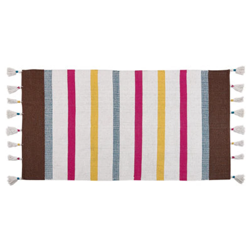 Image of Beliani Rug Hisarli Multicolour 80 X 150 Cm Cotton