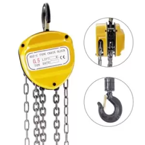 Image of Chain Hoist Chain Block Hoist 1100lbs/ 0.5ton Manual Chainblock W 6m Chain