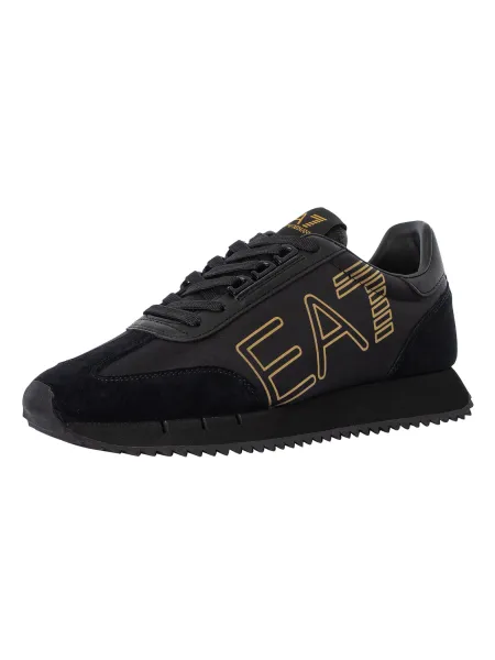 Image of EA7 Side Logo Trainers Black/Gold 9 UK