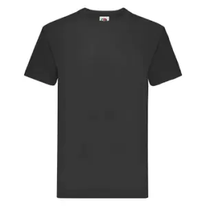 Image of Fruit Of The Loom Mens Super Premium Short Sleeve Crew Neck T-Shirt (3XL) (Black)
