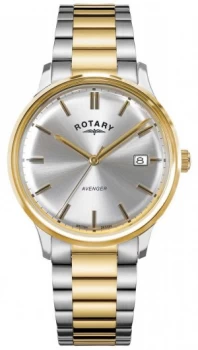 Image of Rotary Mens Avenger Two-Tone Stainless Steel Silver Watch
