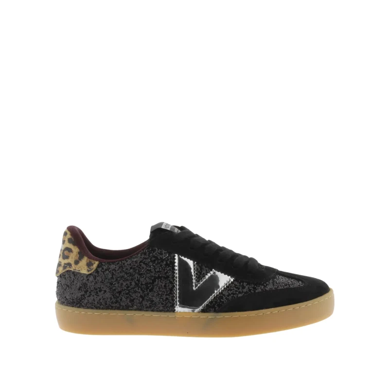 Image of Victoria Sparkly animal print sneakers For Her Victoria Berlin Ciclista Noir Female 36