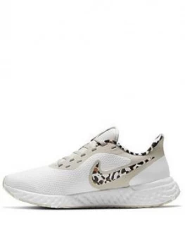 image of Nike Revolution 5 - White Leopard Print, White/Leopard Print, Size 3, Women