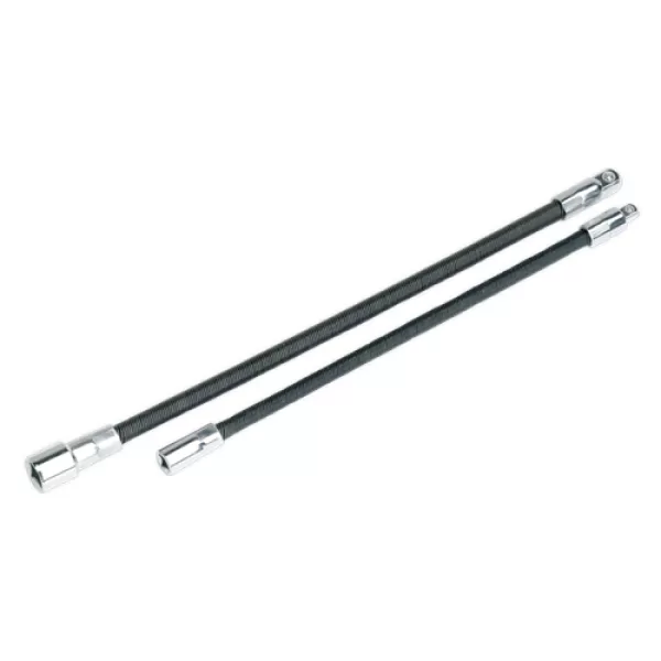 Image of Sealey AK7342 Flexible Extension Adaptor Set 2pc 1/4Sq x 254mm & 3/8Sq x 305mm