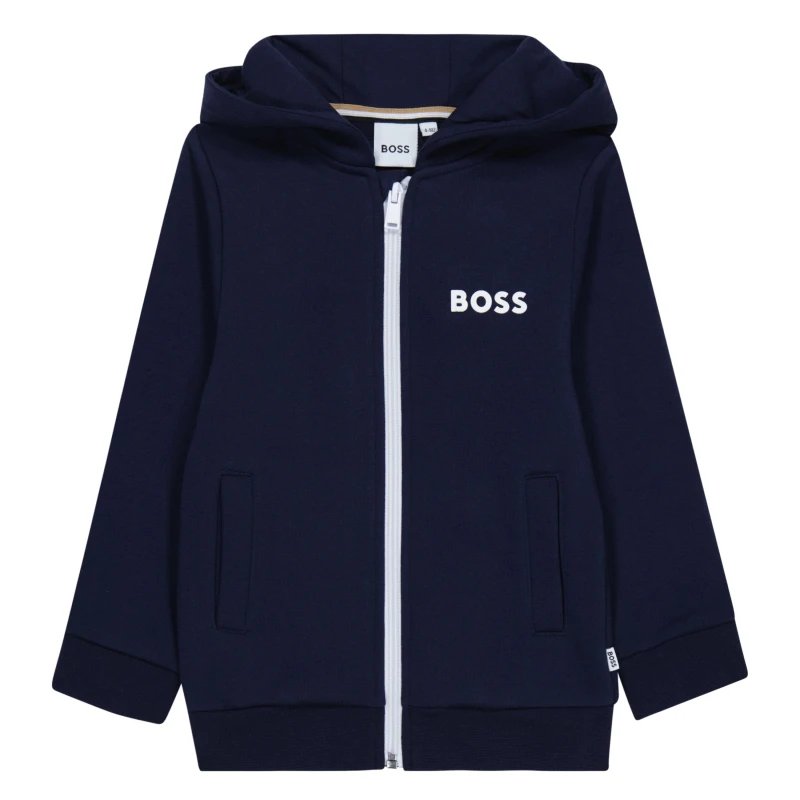 Image of Boss Logo Zip Hoodie Junior - Blue Blue 3 - 4 Years