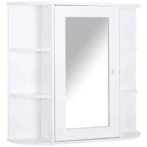 image of Homcom Wall Mounted Bathroom Cabinet With Mirror Single Door Storage Shelves