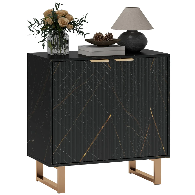 Image of HOMCOM Sideboard, Buffet Cabinet with 2 Doors and Adjustable Shelves Black
