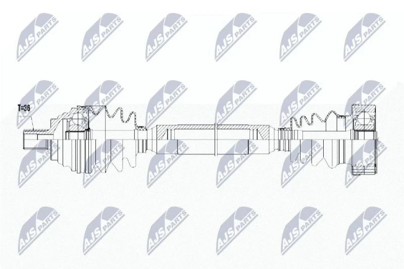 Image of NTY NPW-WW-058 Drive shaft Front Axle Right Drive Shaft (13)