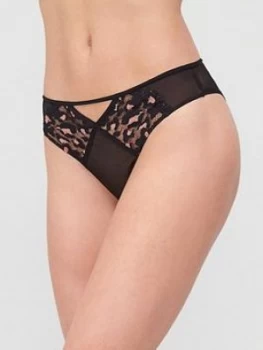 Image of Cleo By Panache Taylor Brazilian Briefs - Black/Coral