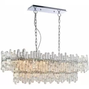 image of Loops - Ceiling Pendant Light Chrome Plate & Clear Glass 12 x 40W E14 Dimmable