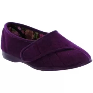 image of GBS Womens/Ladies Audrey Touch Fasten Slippers (2 UK) (Heather)