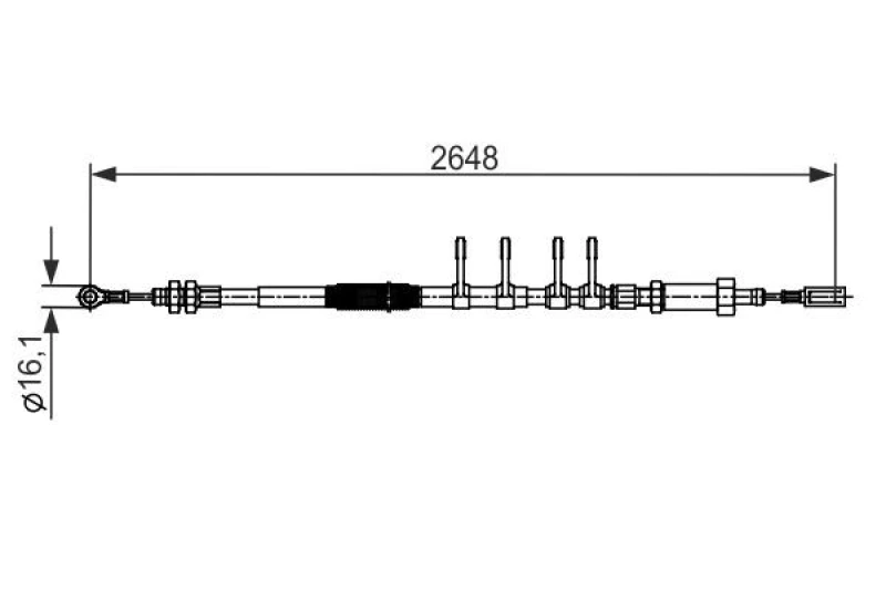 Image of Bosch 1 987 482 596 Brake Cable 2648mm Cable,parking brake (124)