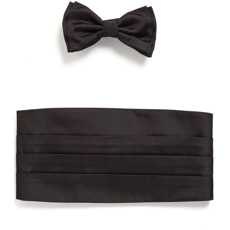 Image of Boss Boss Bow Tie Set Mens - Black One Size