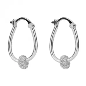 image of Doughnut Twist Zirconia Hoop Earrings E6219C