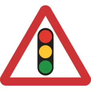 Image of Zintec 750mm Triangular Traffic Lights Road Sign with Frame