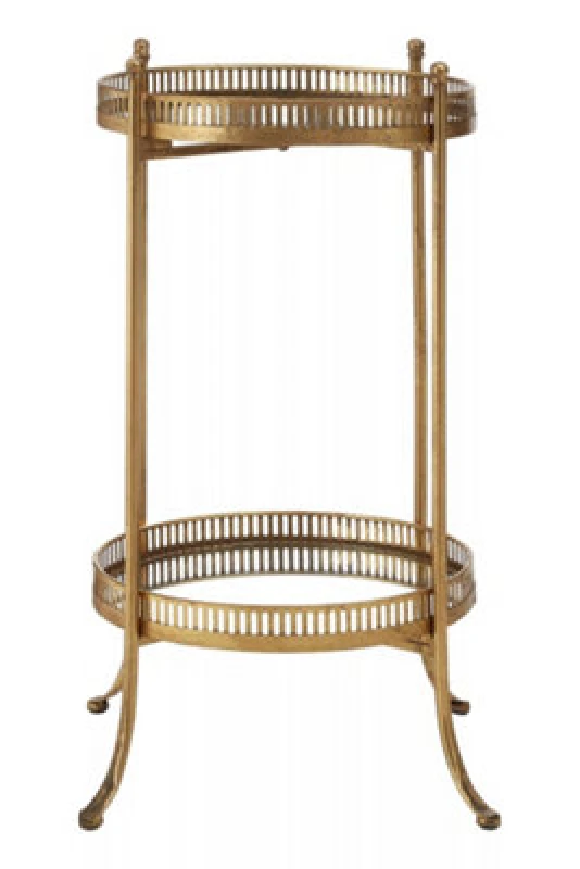 Image of Premier Housewares Reza Gold Finish Mirrored Tray Table Gold