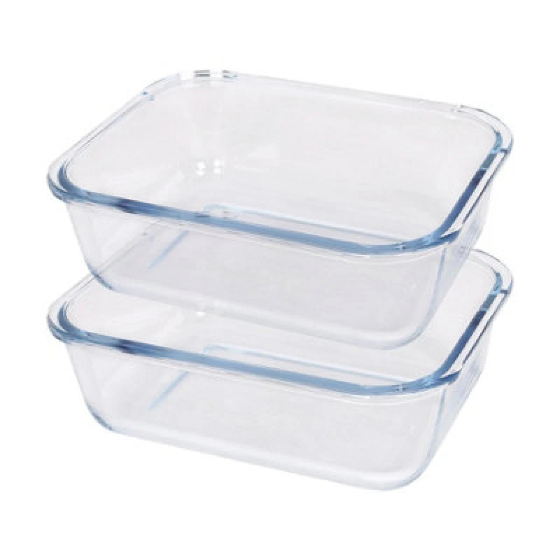 Image of Argon Tableware Rectangular Glass Cake Dishes - 20Cm X 15Cm - Pack Of 2
