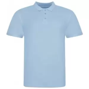 Image of Awdis Mens Piqu Cotton Short-Sleeved Polo Shirt (3XL) (Sky Blue)
