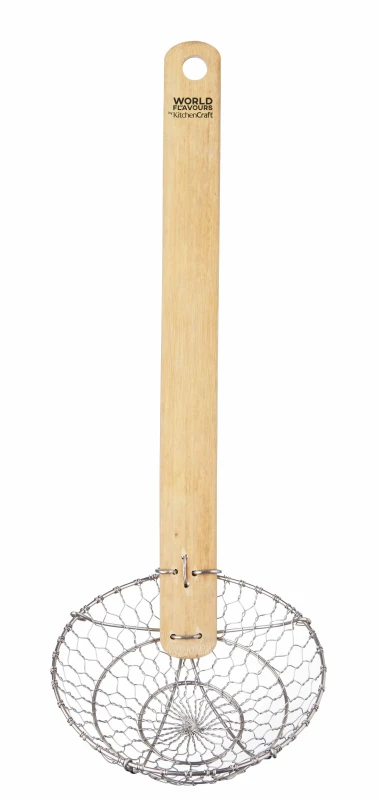 Image of Kitchencraft World of Flavours Bamboo Skimmer, Tagged Multi
