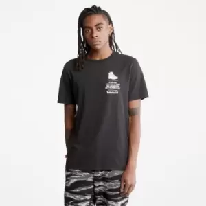 Image of Timberland Outdoor Heritage Boot-logo T-Shirt For Men In Black Black, Size L