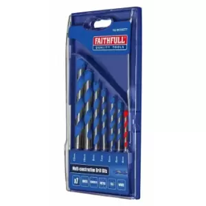 Image of 7 Piece Multi Construction Drill Set - Faithfull