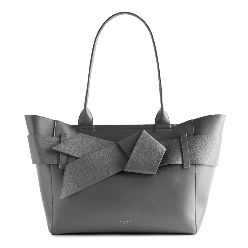 Image of Ted Baker PU Large Tote Bag - Grey Grey One Size