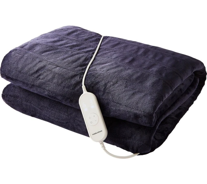 Image of Morphy Richards EverCosy Fleece Heated Throw - Navy, 160 x 130cm 5056765401694
