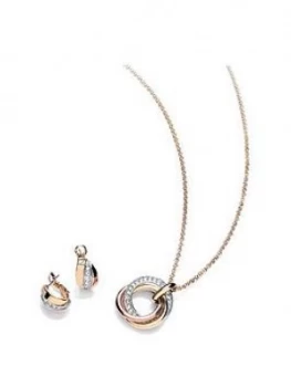 image of Buckley London Buckley London Russian Sparkle Pendant And Earrings Jewellery Set Free Gift Bag