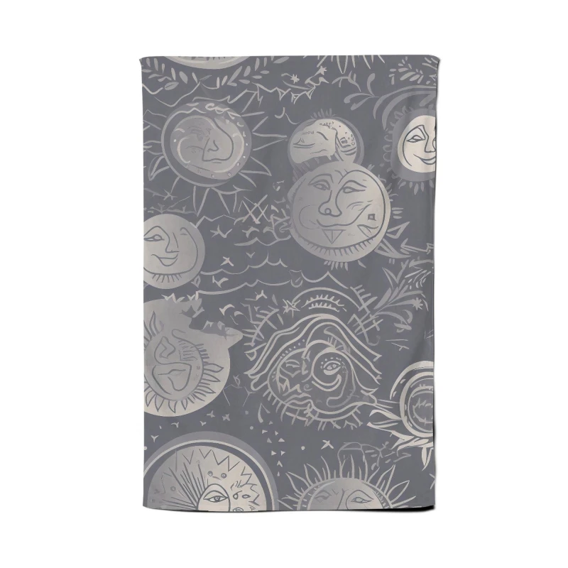 Image of Warren Reed - Designer Sun & Moon in Grey Tea Towel Grey Unisex