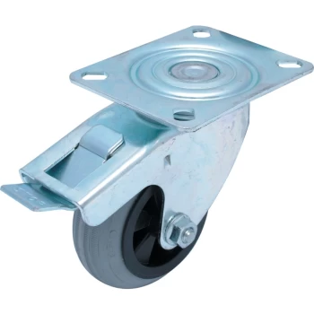 image of 125MMX37MM T/P Swivel Castor (Zinc) GRT & Brake