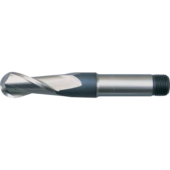 Image of 11.00MM HSS 2 Flute Threaded Shank Ball Nosed Long Series Slot Drills - Metric