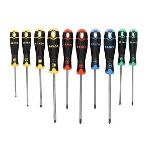 Image of BahcoFit Coloured Handle Screwdriver Set, 10 Piece SL/PH/PZ/TX