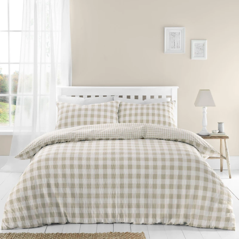 Image of Catherine Lansfield Gingham Duvet Cover Set