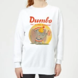 image of Dumbo Flying Elephant Womens Sweatshirt - White