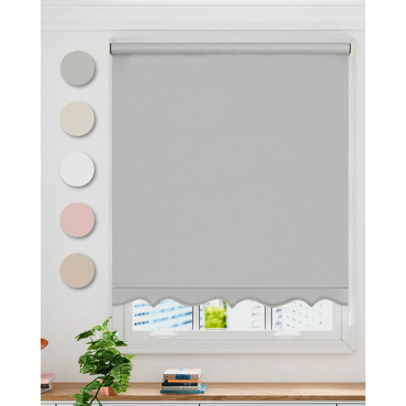 Image of Emma Barclay Scalloped Roller Blind Grey unisex 180cm