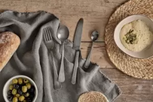 Image of Nkuku Huri Cutlery Set Set Of 16 Tableware Silver