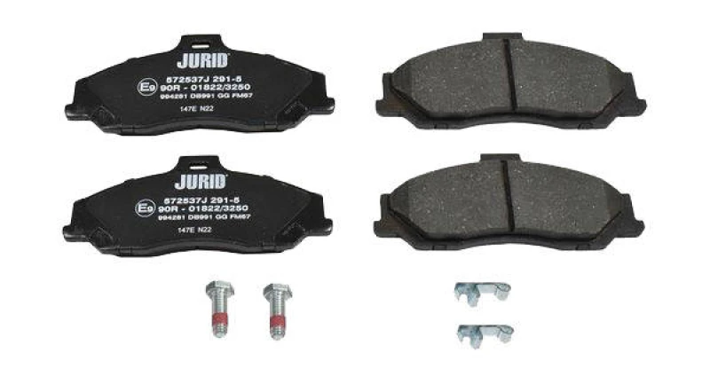 Image of JURID 572537J Brake pad set with acoustic wear warning, with accessories Brake Pad Set,disc brake (402)